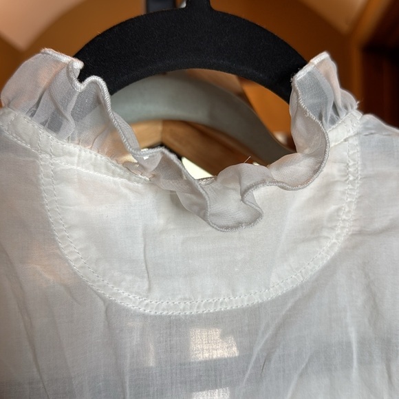 CONVERSE ONE STAR White Ruffle Detail Blouse 100% Cotton Size Small - Picture 13 of 13